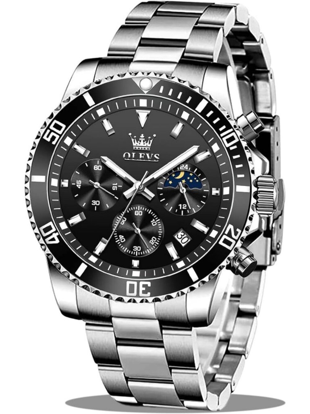 Stylish Men's Stainless Steel Watch - Luxury Big Face, Waterproof Analog